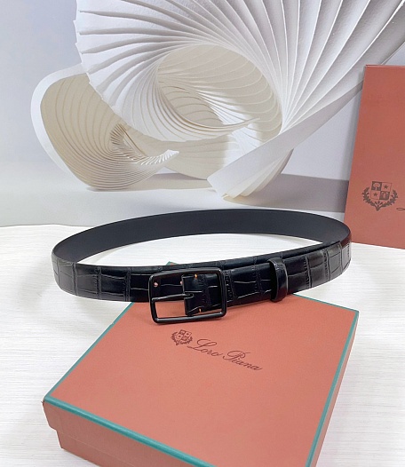 Кожаный ремень Loro Piana Premium (ширина 3.5 см)   