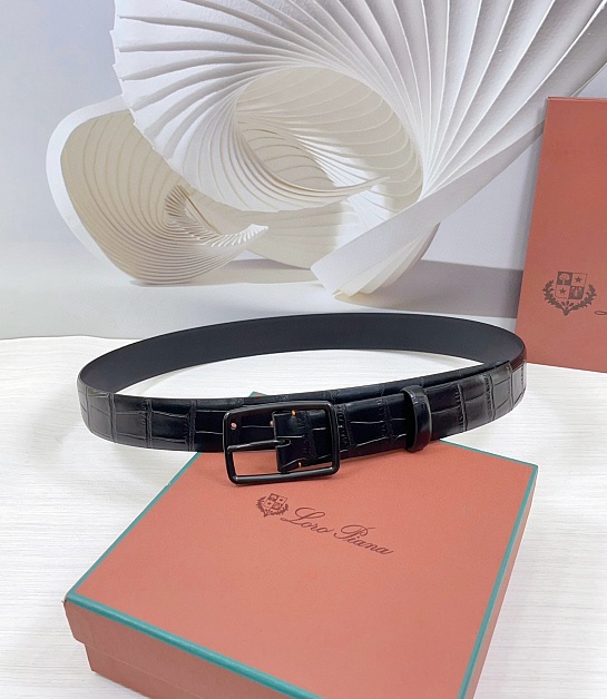 Кожаный ремень Loro Piana Premium (ширина 3.5 см)