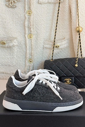 Женские кроссовки Chanel Premium - Grey   
