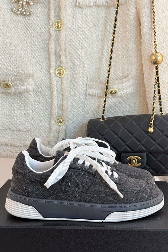 Женские кроссовки Chanel Premium - Grey