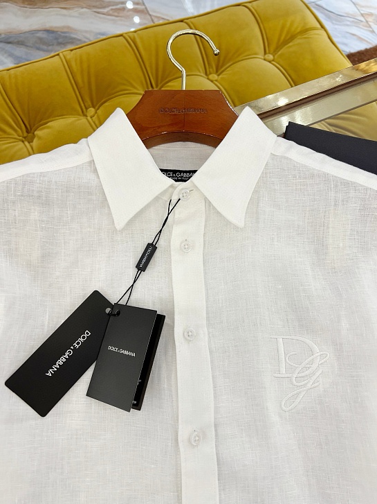 Льняная рубашка Dolce & Gabbana Premium - White