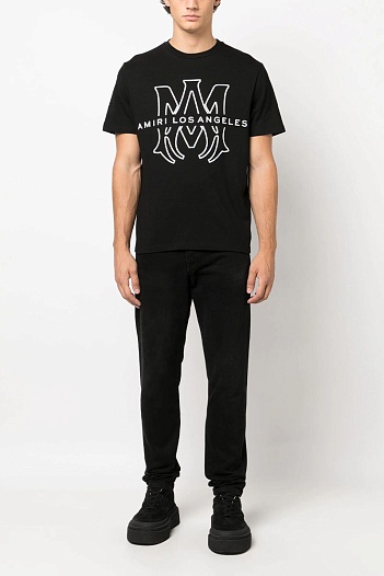 Мужская чёрная футболка Amiri Los Angeles   