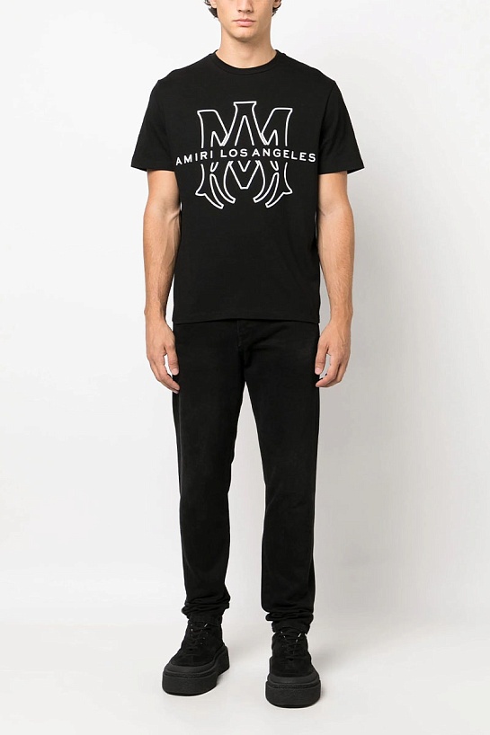 Мужская чёрная футболка Amiri Los Angeles