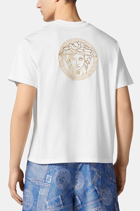 Белая футболка Collaboration Fendi x Versace Fendace Logo