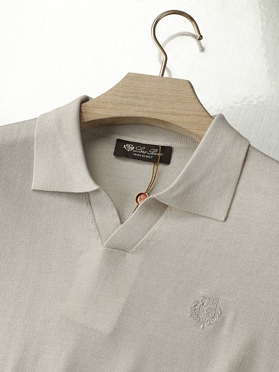 Поло с длинным рукавом Loro Piana premium - Brown   