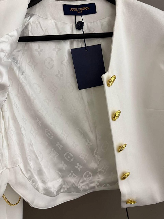 Женский укороченный пиджак Louis Vuitton premium - White