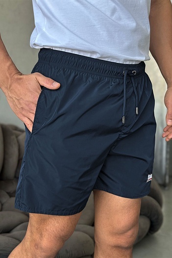 Тёмно-синие шорты Balenciaga Political Campaign logo   