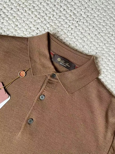 Поло с длинным рукавом Loro Piana Premium - Caramel   