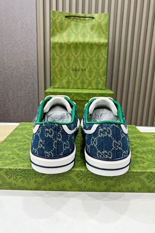 Мужские синие кросовки Gucci GG Monogram