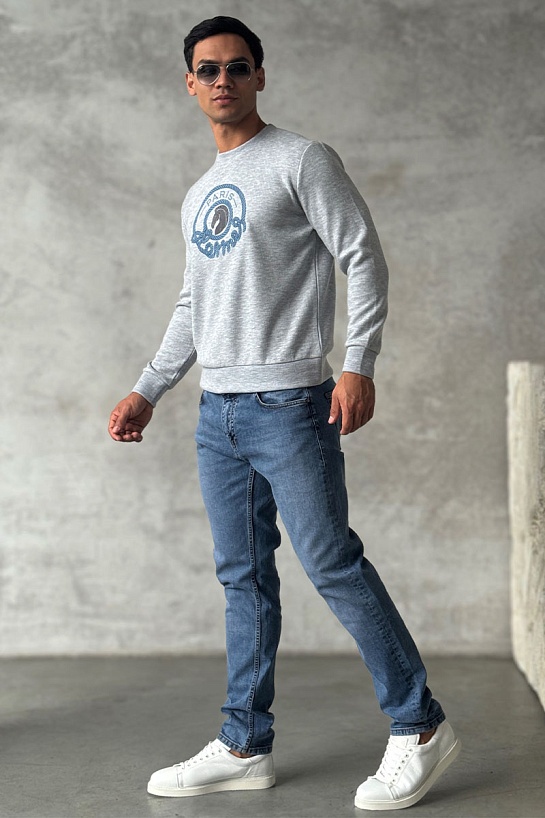 Мужской свитшот Hermes серого цвета