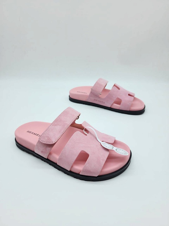 Женские замшевые сандалии Hermes Chypre - Pink