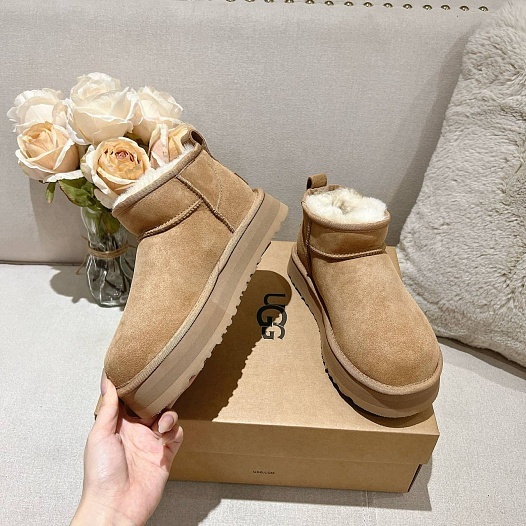 Женские ботинки UGG Classic Ultra Mini Platform - Chestnut   