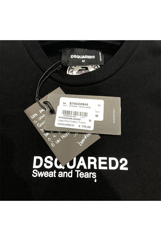 Мужская футболка Dsquared2 "Sweat and Tears" - Black