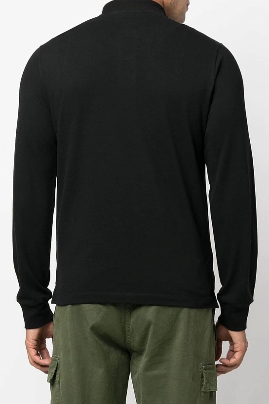 Поло с длинным рукавом Stone Island logo-patch - Black