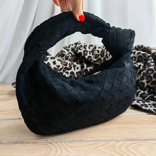 Женская замшевая сумка  Bottega Veneta Jodie Teen Intrecciato 35x23 см (5 расцветок)   