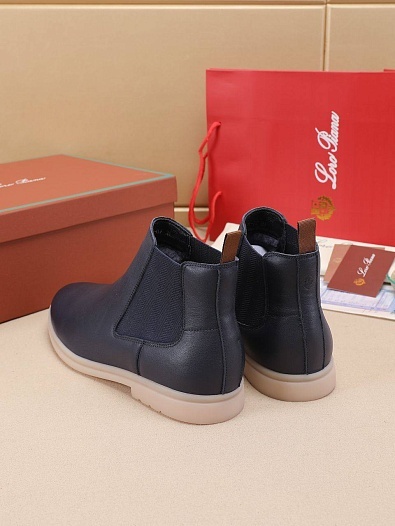 Кожаные ботинки с мехом Loro Piana   