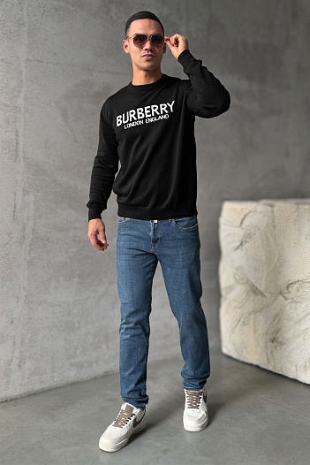 Мужской джемпер Burberry logo-intarsia - Black   