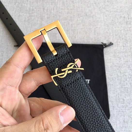 Кожаный ремень Yves Saint Laurent Cassandre (ширина 2 / 3 см)