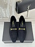 Женские замшевые лоферы чёрного цвета Yves Saint Laurent premium