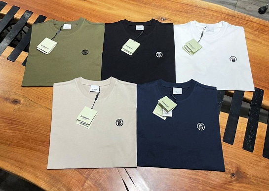 Мужская чёрная футболка Burberry TB logo