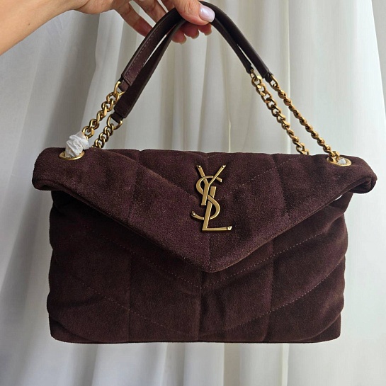 Замшевая сумка Yves Saint Laurent Lou Puffer 30x19 см