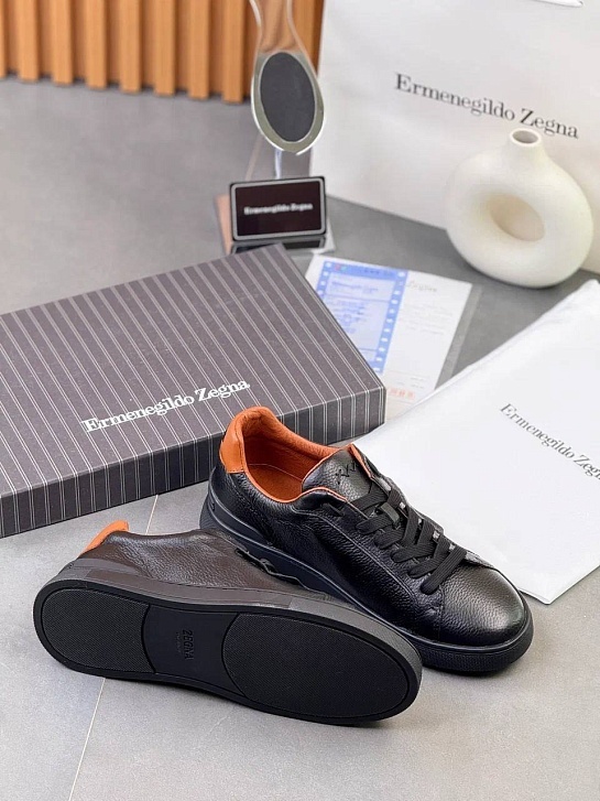 Мужские кожаные кроссовки Ermenegildo Zegna