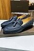 Мужские кожаные лоферы Bottega Veneta Intrecciato - Navy