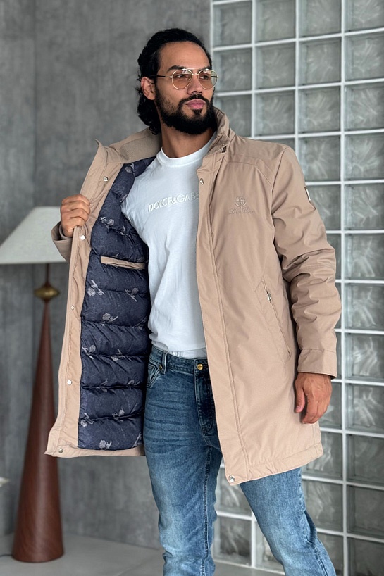 Мужская парка бежевого цвета Loro Piana