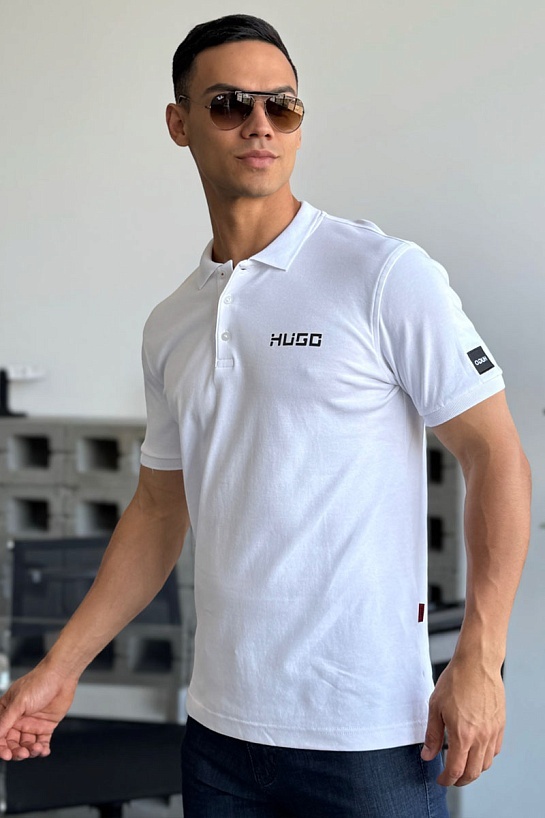 Мужское белое поло Hugo Boss
