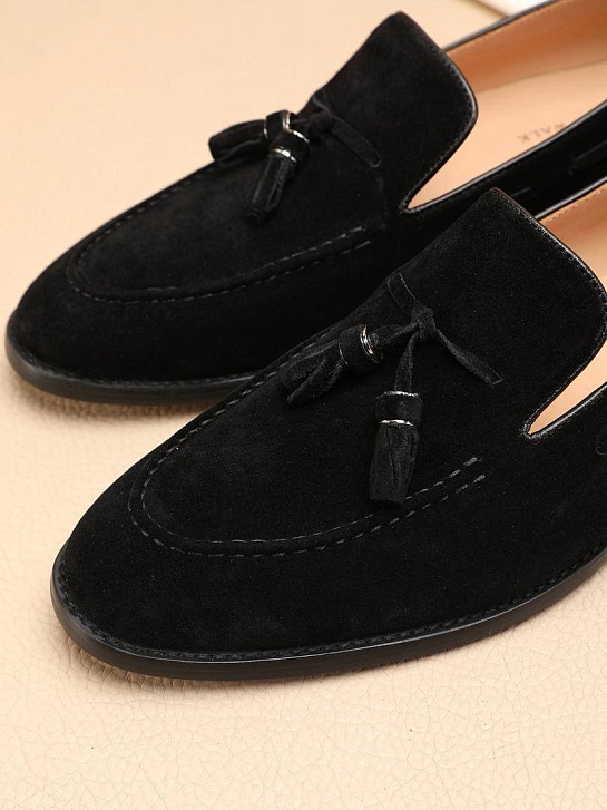 Замшевые лоферы Loro Piana tassel - Black