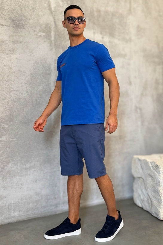 Мужская синяя футболка Hugo Boss logo print