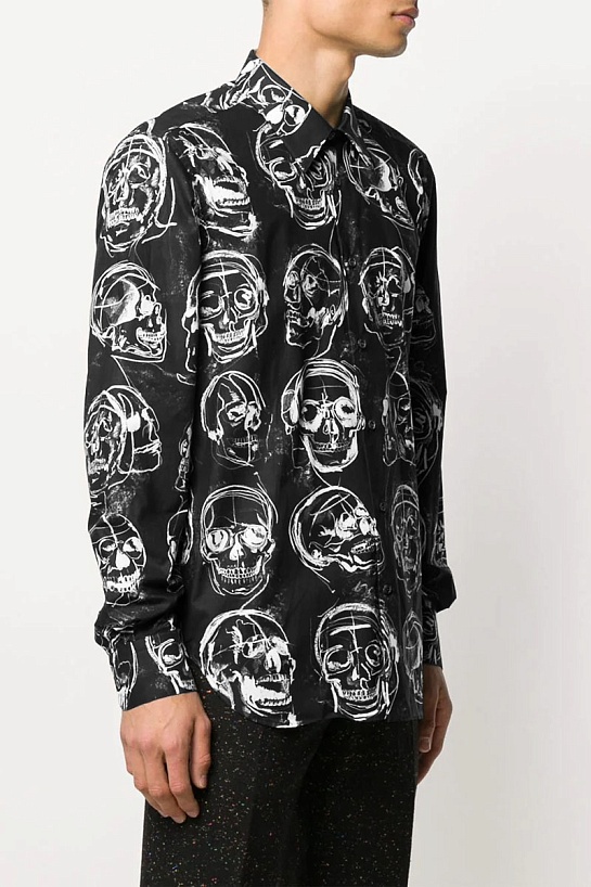 Мужская рубашка Alexander McQueen Skull - Black
