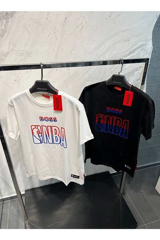 Мужская чёрная футболка Hugo Boss x NBA