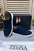 Замшевые кроссовки Ermenegildo Zegna Triple Stitch low-top - Navy