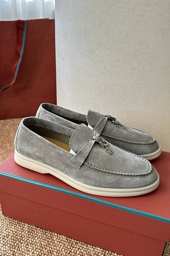 Женские замшевые лоферы Loro Piana Summer Charms Walk premium   