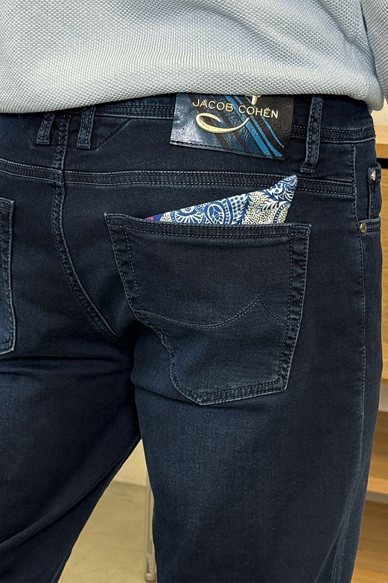 Мужские тёмно-синие джинсы Jacob Cohen straight