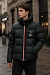 Мужской пуховик Moncler тёмно-зелёного цвета