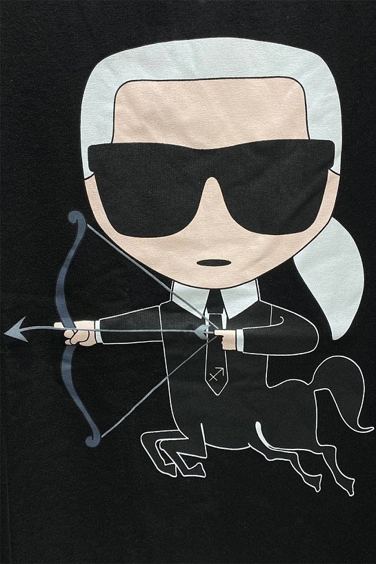 Женская чёрная футболка Karl Lagerfeld "Sagittarius"