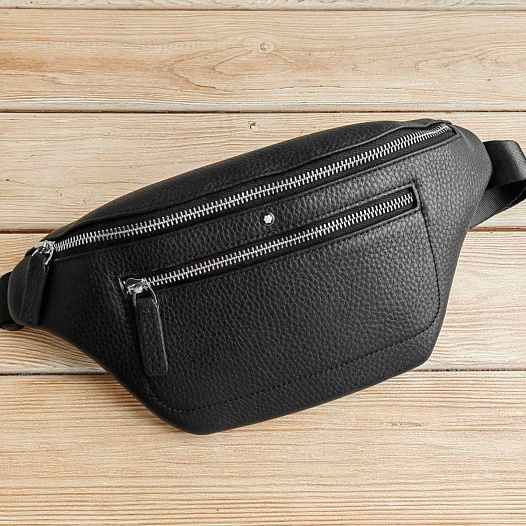 Кожаная сумка на пояс Montblanc 32x15 см   