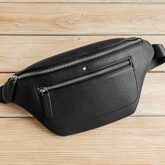 Кожаная сумка на пояс Montblanc 32x15 см