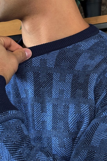 Мужская кофта Hermes синего цвета   