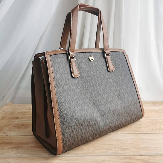Женская сумка Michael Kors Chantal 32x24 см - Brown
