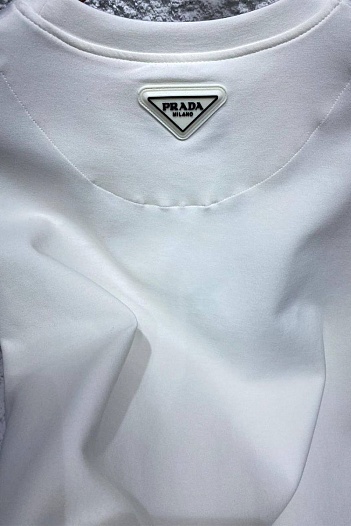 Оранжевая оверсайз футболка Prada Milano logo   
