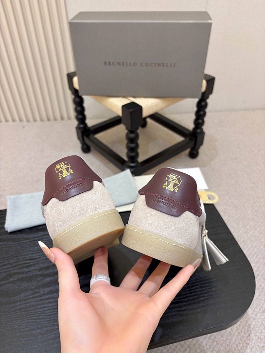 Мужские комбинированные кроссовки Brunello Cucinelli
