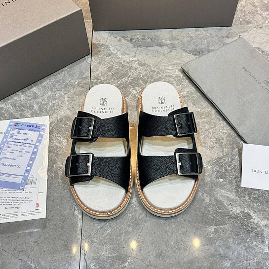 Кожаные шлёпанцы Brunello Cucinelli Urban