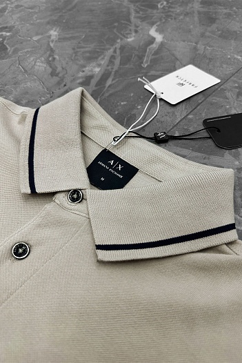 Бежевое поло Armani Exchange embroidered-logo   
