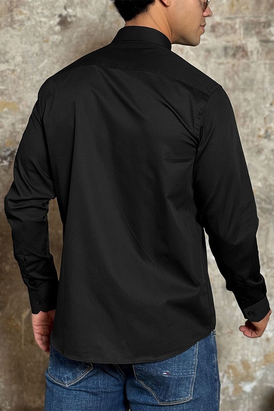 Мужская рубашка Loro Piana logo-embroidered - Black