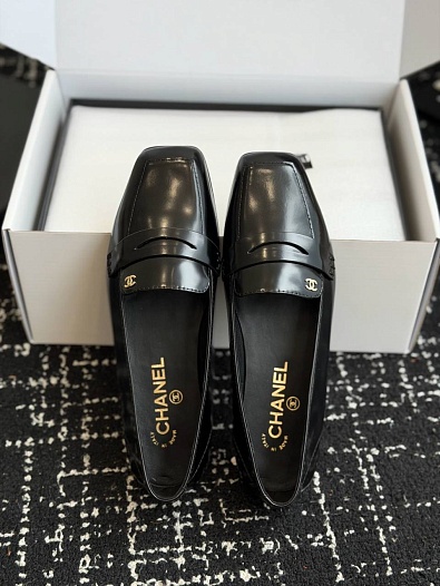 Женские кожаные лоферы Chanel premium   