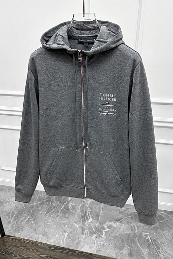 Кофта на молнии серого цвета Tommy Hilfiger   