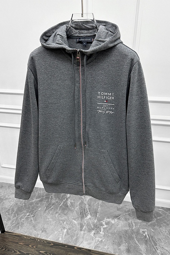 Кофта на молнии серого цвета Tommy Hilfiger